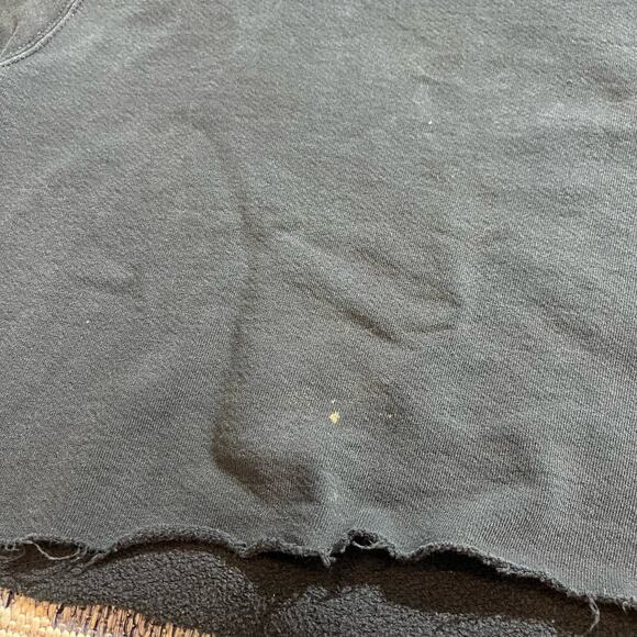 VTG 90's Black Nike Copped Swoosh Crewneck Boxy Sweatshirt SZ L - Picture 4 of 6